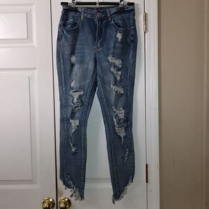 Rue21 High Rise Ankle Super Distressed Jeggings Sz 6